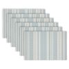 Set of 6 Reversible Placemats – 12"x18", PVC & Polyester Blend, Non-Slip, Heat & Tear Resistant, Washable