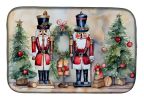 Christmas Nutcrackers Dish Drying Mat Absorbent Dish Drying Mat Pad for Kitchen Counter Dish Drainer Mat for Countertop, 14 x 21", Multicolor