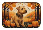 Lakeland Terrier Fall Dish Drying Mat Absorbent Dish Drying Mat Pad for Kitchen Counter Dish Drainer Mat for Countertop, 14 x 21", Multicolor