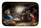 Christmas Nativity Scene Dish Drying Mat Absorbent Dish Drying Mat Pad for Kitchen Counter Dish Drainer Mat for Countertop, 14 x 21", Multicolor