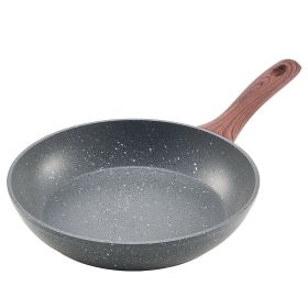 Frying Pan Skillet, Aluminum Egg Fry Pans, 3 Piece Set (9.5, 11, 12 in), Nonsitck Heavy-Duty Skillets with Heat-Resistant Handle