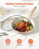 19 Piece Pots and Pans Set Granite Nonstick Kitchen Cookware Induction White