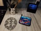 Dolphin Pair of Pot Holders Kitchen Heat Resistant Pot Holders Sets Oven Hot Pads for Cooking Baking BBQ, 7 1/2 x 7 1/2