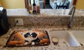 Japanese Chin Fall Dish Drying Mat Absorbent Dish Drying Mat Pad for Kitchen Counter Dish Drainer Mat for Countertop, 14 x 21", Multicolor