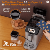PSH16 Automatic Espresso Machine with TFT Touchscreen (4.3-inch display + digital gauge), 1500W 15-grind coffee, 20Bar dual boiler