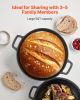 VEVOR Cast Iron Dutch Oven, 2-in-1 Pre-Seasoned Pot with Skillet Lid, 5QT Cookware Pan with Proofing Basket, Bread Baking Accessories