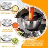 Mixing Bowls with Airtight Lids, 26Pcs Stainless Steel Bowls Set, 3 Grater Attachments Black Non-Slip Bottoms Size 7, 4, 2.5, 2.0,1.5, 1QT