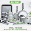 18-Piece Soft Grip Toxin-Free Healthy Ceramic Non-Stick Cookware Set,Dishwasher Safe
