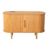 Fralimk Sideboard Buffet Cabinet With Storage, Modern Fluted Storage Cabinet For Dining Room, Tambour Door Console Table For Living Room, Office Stora