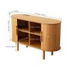 Fralimk Sideboard Buffet Cabinet With Storage, Modern Fluted Storage Cabinet For Dining Room, Tambour Door Console Table For Living Room, Office Stora
