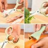 2pcs Kitchen Scissors & Vegetables Peeler; Stainless Steel Multifunctional Food Scissors