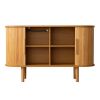 Fralimk Sideboard Buffet Cabinet With Storage, Modern Fluted Storage Cabinet For Dining Room, Tambour Door Console Table For Living Room, Office Stora