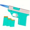 Windproof Adjustable Flame Lighter - Portable Liquid Gas Filling Igniter, Zinc Alloy Shell, Light Green And Pink Handle, Suitable For Camping, Barbecu