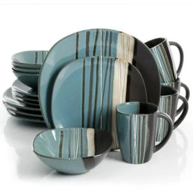 Brown Bazaar Dinnerware Set - Enhance Your Dining Experience with Style and Elegance! (Color: Blue)