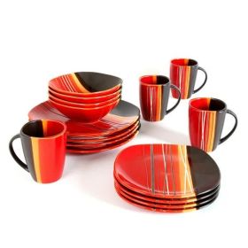 Brown Bazaar Dinnerware Set - Enhance Your Dining Experience with Style and Elegance! (Color: Red)