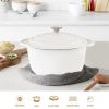 Dutch Oven,Dutch Oven Pot with Lid,3 QT Enamel Dutch Ovens with Dual Handles,Cast Iron Pot for Braiser,Cooking,Gifts for Family