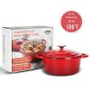 Dutch Oven,Dutch Oven Pot with Lid,3 QT Enamel Dutch Ovens with Dual Handles,Cast Iron Pot for Braiser,Cooking,Gifts for Family