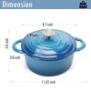 Dutch Oven,Dutch Oven Pot with Lid,3 QT Enamel Dutch Ovens with Dual Handles,Cast Iron Pot for Braiser,Cooking,Gifts for Family