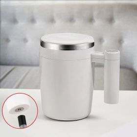 Fully Automatic Stirring Cup 380ml; Portable Rechargeable Coffee Milk Mixed Magnetic Water Cup; Small Kitchen Appliances (Color: White)