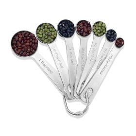 Measuring Spoons: U-Taste 18/8 Stainless Steel Measuring Spoons Set of 9 Piece: 1/16 tsp;  1/8 tsp;  1/4 tsp;  1/3 tsp;  1/2 tsp;  3/4 tsp;  1 tsp;  1 (Quantity: 7 Pieces)