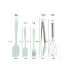 Silicone Cook Utensils;  5 Piece Kitchen Cooking Set;  Includes Large Spatula;  Small Spatula;  Grease Brush;  Food Clamp;  Whisk