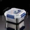 Yakimoto 2/4/6/8/10 PCS Extra-Large Stainless Steel Food Storage Containers With Blue Lids - Deep Design, Airtight Seal